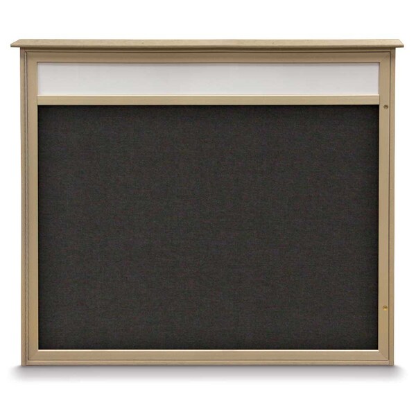 United Visual Products Double Door Enclosed Indoor Letterboard UV11255-SATIN-BLUE - main